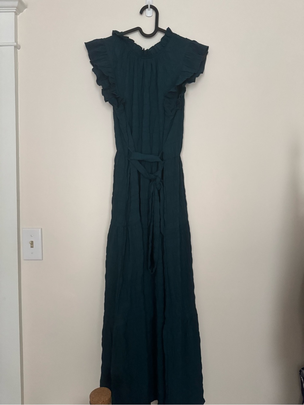 SHEIN Dark Teal Ruffle Sleeve Maxi Dress